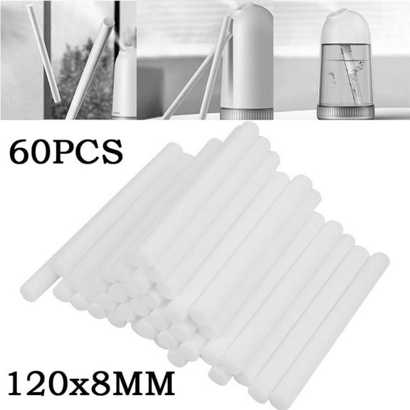 60PCS Humidifier Stick Filter Refill - Mini Humidifier Filter Sticks Air Diffuser Pure Wicks Refill Cotton Filter Sticks Replacement Wicks for Small Portable Humidifier Diffuser