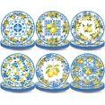 thumbnail image 1 of 60PCS Lemon Party Paper Plates Lemon Theme Decorations Summer 7In Blue Tiles Yellow Fruit Dessert Plates Disposable Tableware Dinnerware Set for kids Baby Shower Birthday Mediterranean Party Supplies, 1 of 7