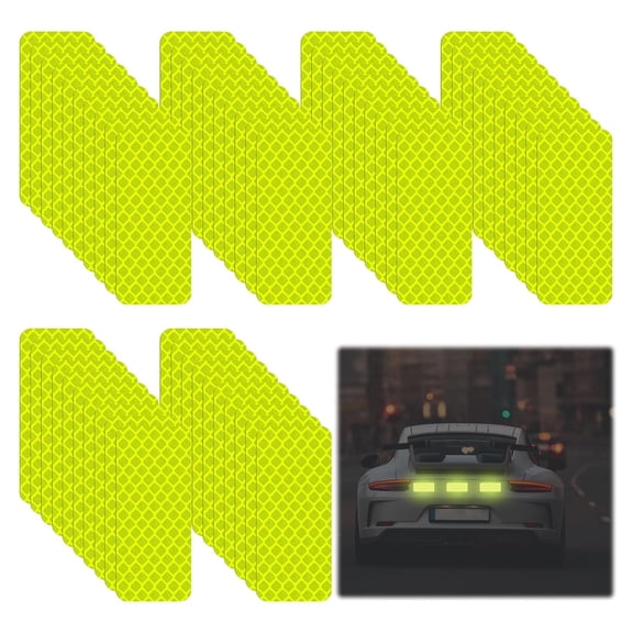 60PCS Reflective Stickers,High Visibility Reflective Strips,Fluorescent Yellow-Green Reflective Tape,Reflective Stickers for Clothing,Reflective Tape Waterproof for Cars,Bicycles,Motorcycles,Etc.