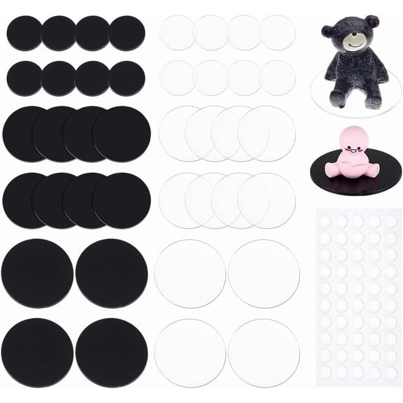 60PCS Round Figure Stands 25mm 40mm 50mm Acrylic Miniature Bases 2mm Thick Stand Bases
