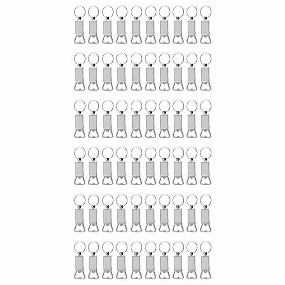 60PCS Sublimation Blanks Keychains Metal Bottle Opener Blank Key Rings for Your Boyfriend, Husband, Father