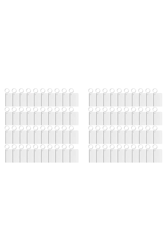 60PCS Sublimation Keychain Blanks Double Side Heat Transfer Blanks MDF Blank Board Key Rings Blanks for DIY and Craft