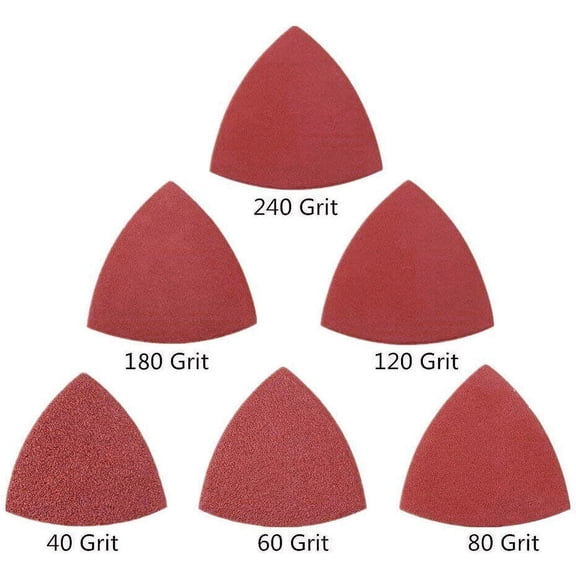 SATC 60Pcs Triangle Sanding Pads for Oscillating Multi-Tool Hook Loop Sandpaper Discs