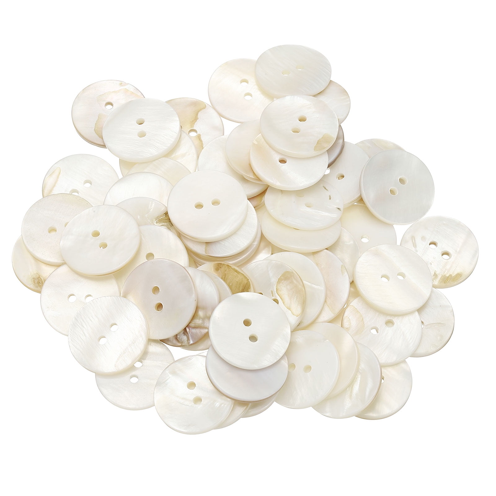 60Pack Natural Shell Button, 2 Hole 23mm Mother of Pearl Buttons, White ...