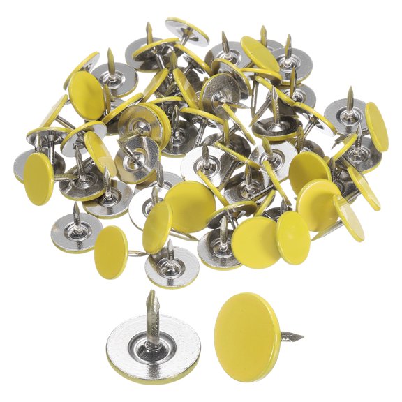 60Pack Upholstery Tacks, 11mmx10mm Flat Head Thumb Tack, Yellow
