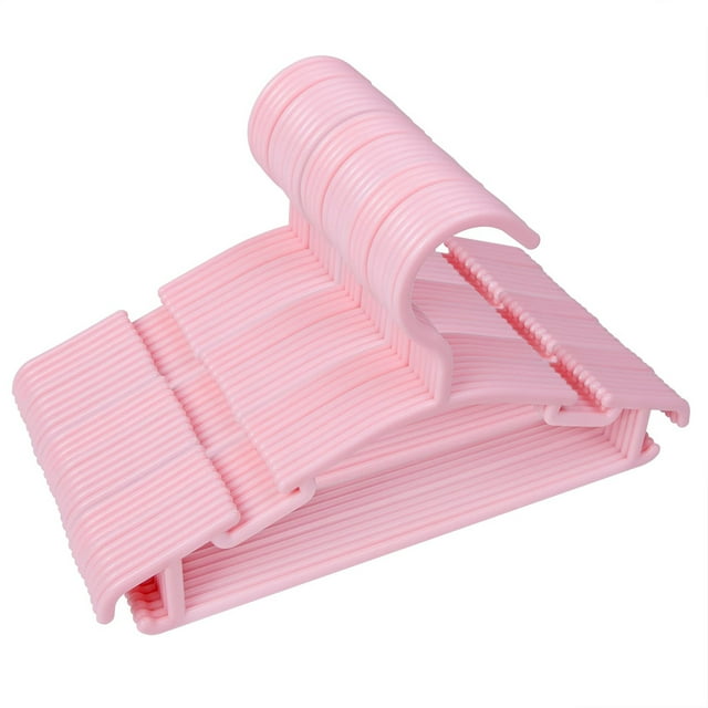 60Pcs10.2in pink plastic hanger child hanger baby hanger girl hanger kid hanger plastic baby