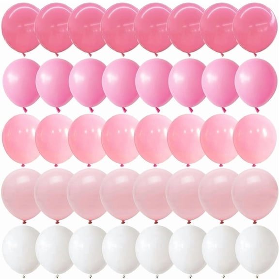 60Pcs 12 inch Dusty Light Pastel Pink White Balloons, White and Baby Pink Latex Balloon for Birthday Wedding Bridal Baby Shower Party Decorations