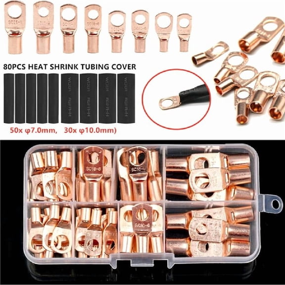 60Pcs/140Pcs Battery Terminals Cable Ends Terminal Connectors Assortment Kit