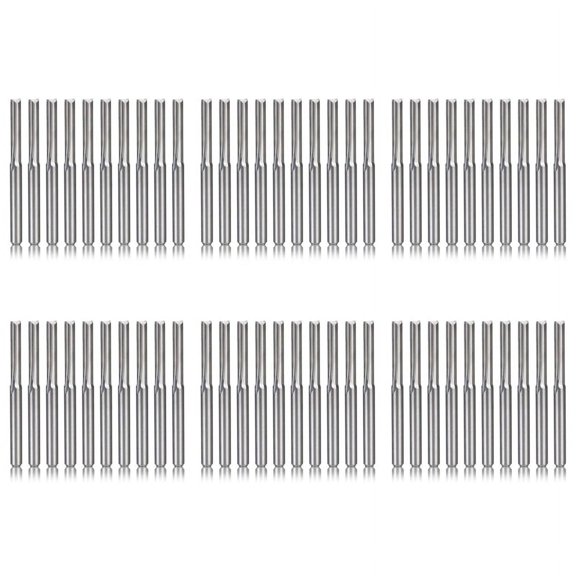 60Pcs 2 Flute Cnc Router Bits 3.175Mm Straight Slot Tungsten Steel Milling Cutter for Wood Plastic