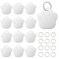 thumbnail image 1 of 60Pcs 2 Style Aluminum Alloy Pendants Pet Dog and Cat Tags Dog Paw Prints Charms Iron Split Key Rings Silver 35x33x1mm Hole: 3.7mm 15x22mm 30pcs/style, 1 of 7
