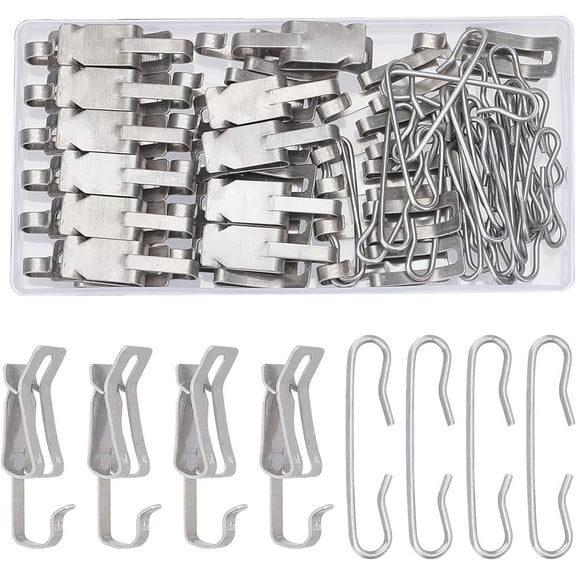 60Pcs 2 Style Heat Cable Roof Clips Aluminum Roof Cable Clips Cable Spacers Platinum Roof Clips and Spacers Set Cable Wire Clips Gutter Clips Outdoor Cable Clips