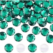 60Pcs 20mm Flat Back Round Acrylic Rhinestone Green Self-Adhesive Round Jewels Large Stick On Jewels Circle Gems for Costume Making Cosplay Crafts Green DIY