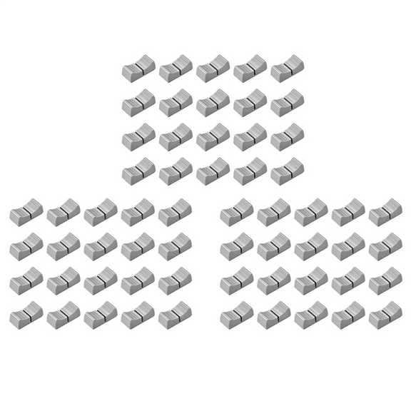 60Pcs 24mmx11mmx10mm Console Mixer Slider Fader Knobs Replacement for Potentiometer Gray Knob Black
