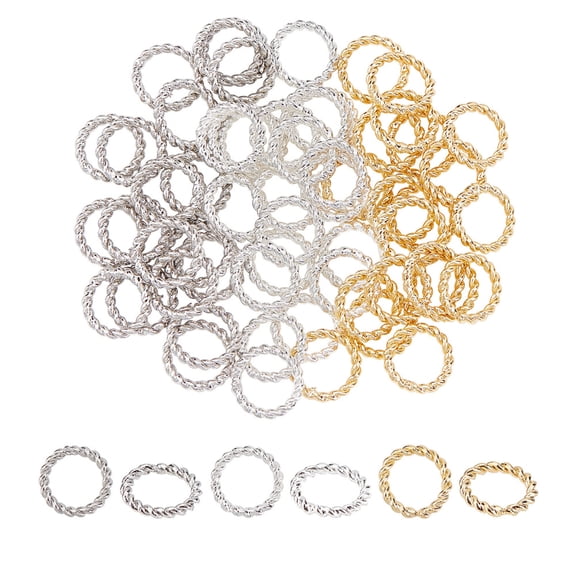 60Pcs 3 Colors Brass Soldered Jump Rings Closed Jump Rings Ring Mixed Color 8x1mm Hole: 5.5mm 20pcs/color