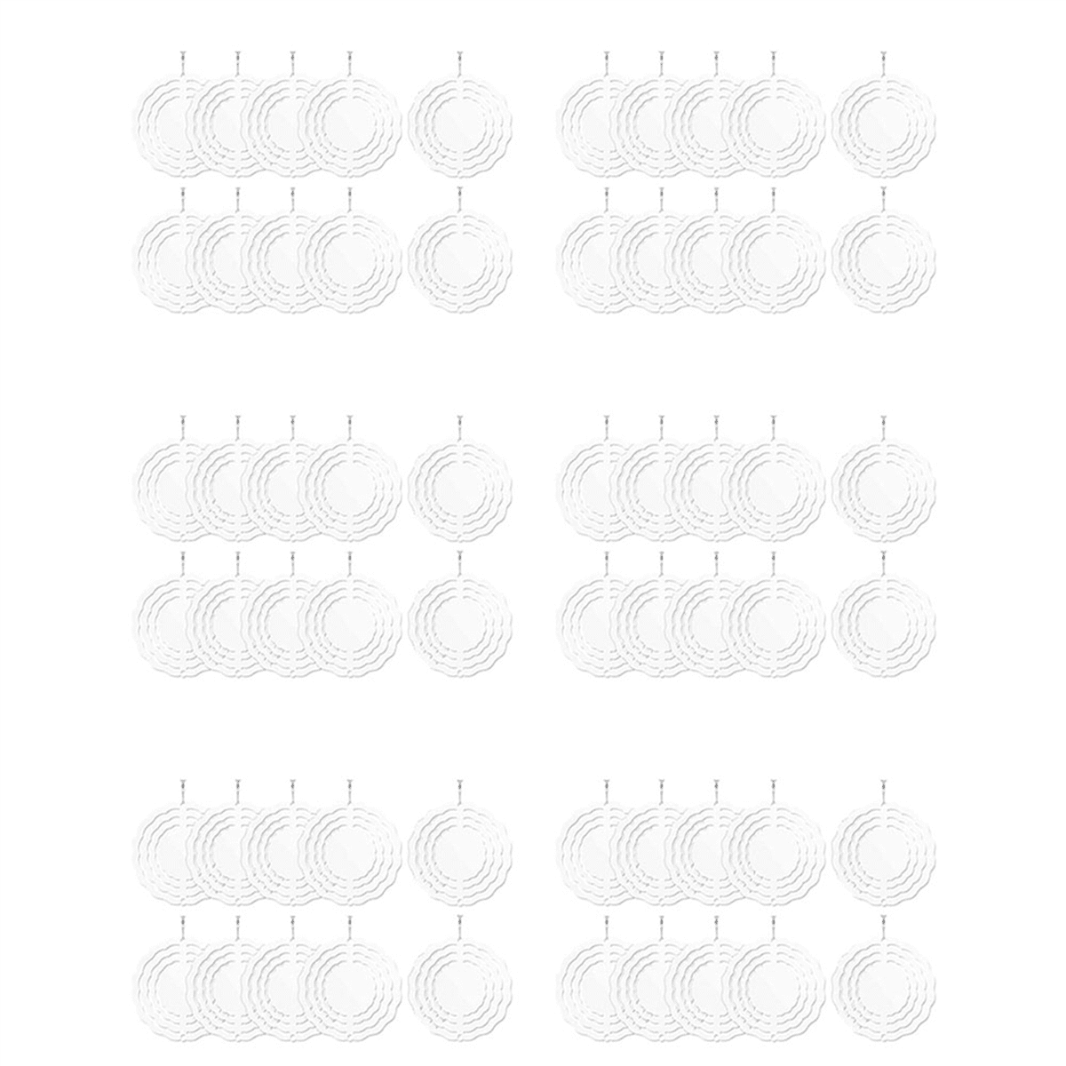 60Pcs 3 Inch Sublimation Wind Spinner Blanks 3D Wind Spinners Hanging