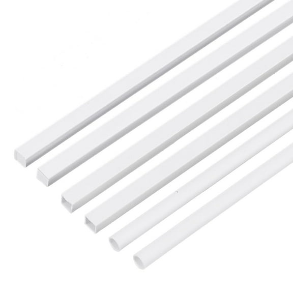 60Pcs 3 Style Plastic Square & Round Tubes for DIY Sand Table Architectural Model Making White 250~252x3x3mm 20pcs/style DIY