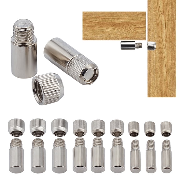 60Pcs 3 Styles Zinc Alloy Shelf Brackets & Supports Column Platinum 6.5~9x19~20mm 20pcs/style