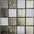 thumbnail image 1 of 60Pcs 3D Wall Stickers, 10 x 10cm Square Mosaic Tile Wallpaper Self-Adhesive Waterproof Black Gold, 1 of 6
