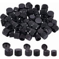 thumbnail image 1 of 60Pcs 3Size Black Flip Top Caps Dispensing Ribbed Snap Closures Replacement Caps for Squeeze Bottles Cosmetic Sample Bottles Neck Diameter 0.7/0.8/1inch) Thread Type 410 diy, 1 of 7