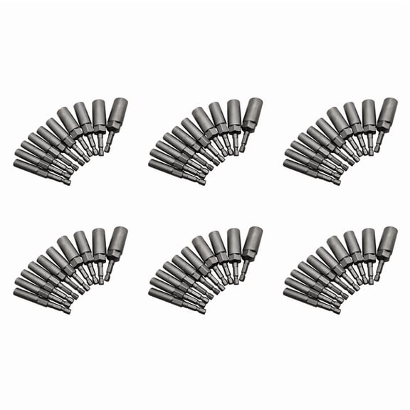 60Pcs 5.5mm-14mm Hex Socket Sleeve Nozzles Nut Driver Set for Power Drills Impact Drivers Power Screwdriver Handle Tools