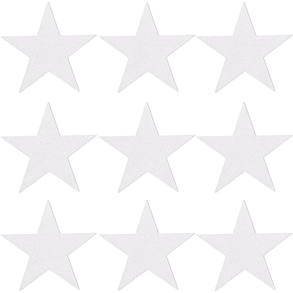 60Pcs 5 Inch Glitter Stars Cutouts Silver Star Cutout Decorations Double Sided Paper Star Cardboard Shiny Confetti Cut Outs for Bulletin Board Classroom Wall Party Wedding Holiday Supplies