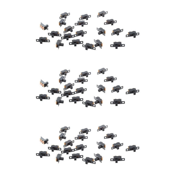 60Pcs 5V 0.3 A Mini Size Black SPDT Slide Switch for Small DIY Power Electronic Projects