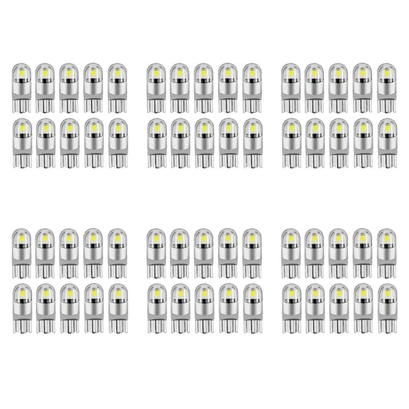 60Pcs 6000K Canbus T10 168 194 W5W Dome License Side Marker LED Light Bulb White,60 x T10 White LED Light Bulbs,White