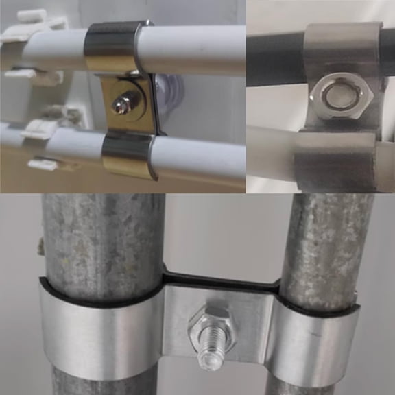 60Pcs 7/8 Inch (22mm) 304 Stainless Steel Conduit Clamps, U-Tube Strap Pipe Clamp 2 Hole Strap U Bracket Rigid Pipe Strap Clamps Metal Conduit Strap Tension Clips U-tube Clamp