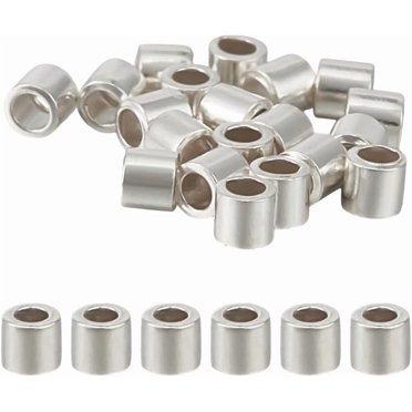 100pcs Silver Tube Crimp Beads For Jewelry Making – 2x2mm Findings