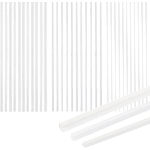 60Pcs Abs Styrene Plastic L-Shaped Right Angle Strip White Thick Styrene Plastic Evenly Legged Angularly Formed for DIY Craft Sandbox Material for Model Building