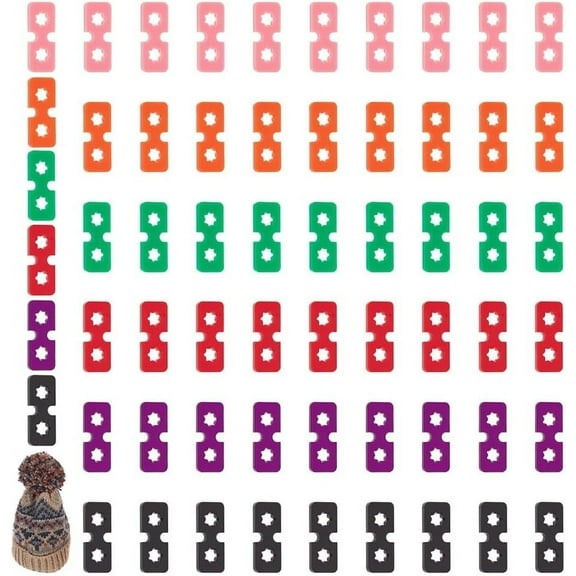 60Pcs Acrylic Buttons for Hats 6 Colors Knitted Hat Making Fastener Tool Pom Pom for Knitted Hat Hat Pom Pom Holder Removable Pom Pom Fasteners for Hat Pom Pom Ball Fixing