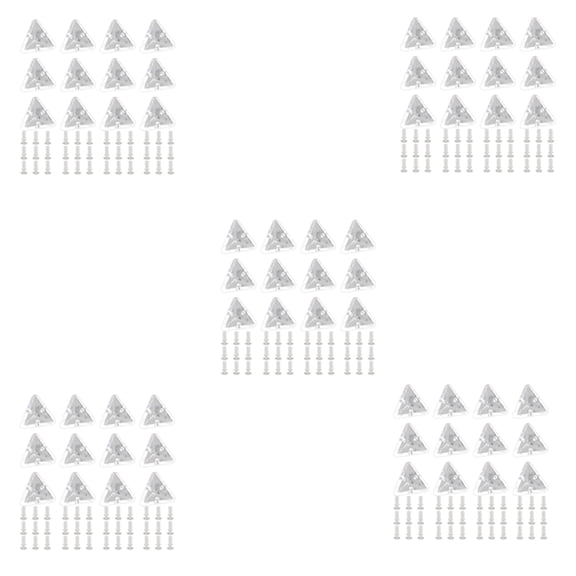 60Pcs Acrylic Corner Brackets with Semitransparent Screws Clear 3-Hole Right Angle Joint Brace Brackets