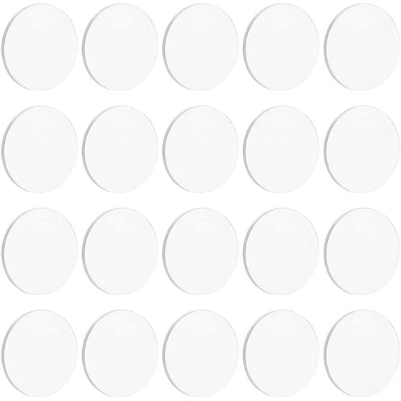 60Pcs Acrylic Flat Round Action Figure Display Bases Clear 30x2mm for DIY craft