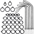 thumbnail image 1 of 60Pcs Anti-Lost Necklace Lanyard Set Including 50Pcs Silicone Rubber Rings 10Pcs Rubber Lanyard String Pendant Holder for Pen Key-Ring Office Sport Black Mini 8mm 13mm 16mm 18mm 20mm DIY, 1 of 1