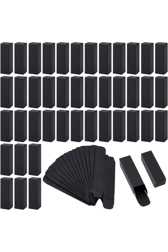 60Pcs Black Kraft Paper Lipstick Boxes 0.9x0.9x3.1 inch Perfume Essence Oil Packaging Cases for Lip Gloss Small Fragrance Essential Oil Small Gifts DIY
