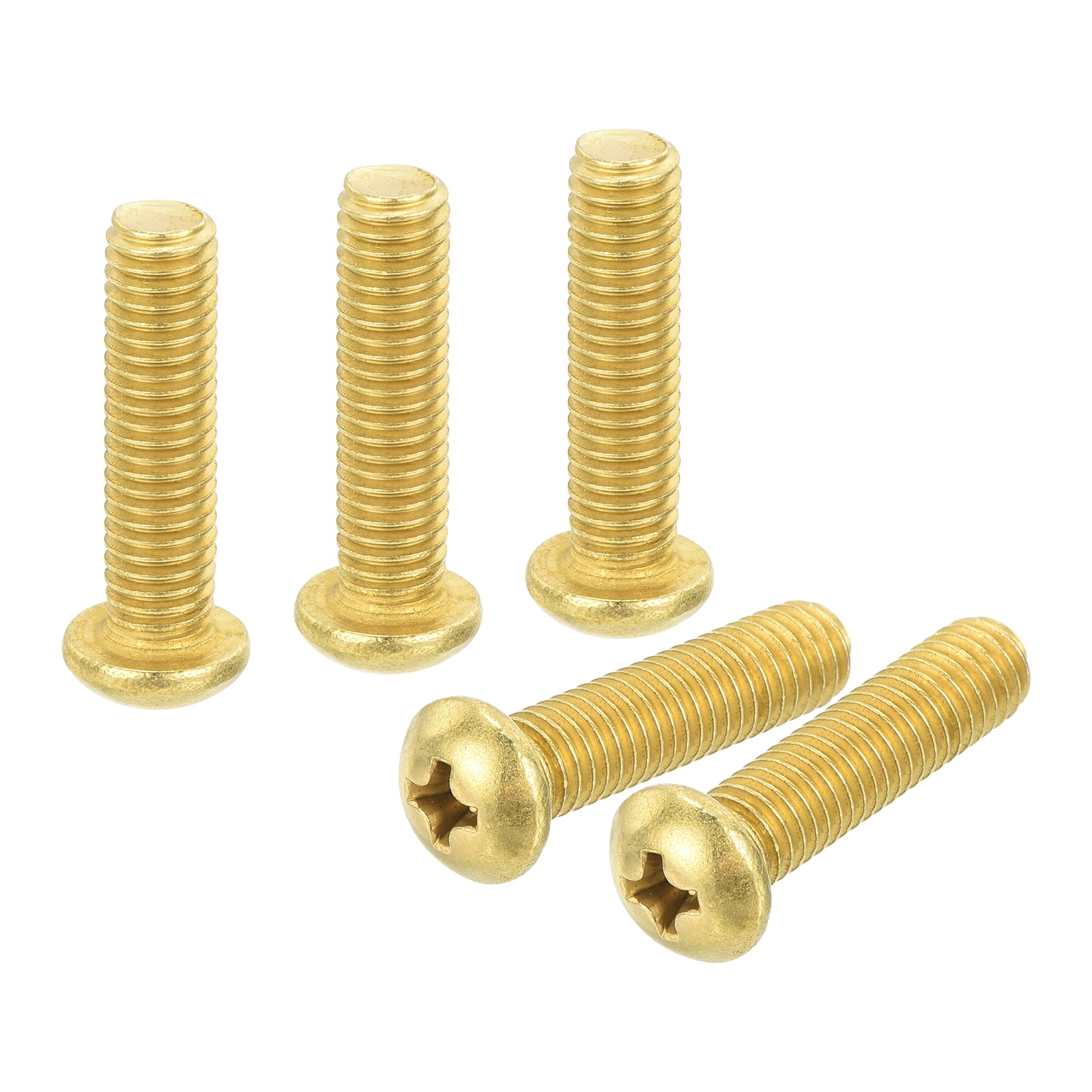 60Pcs Brass Machine Screws, M5x20mm Phillips Pan Head Fastener Machinery Bolts