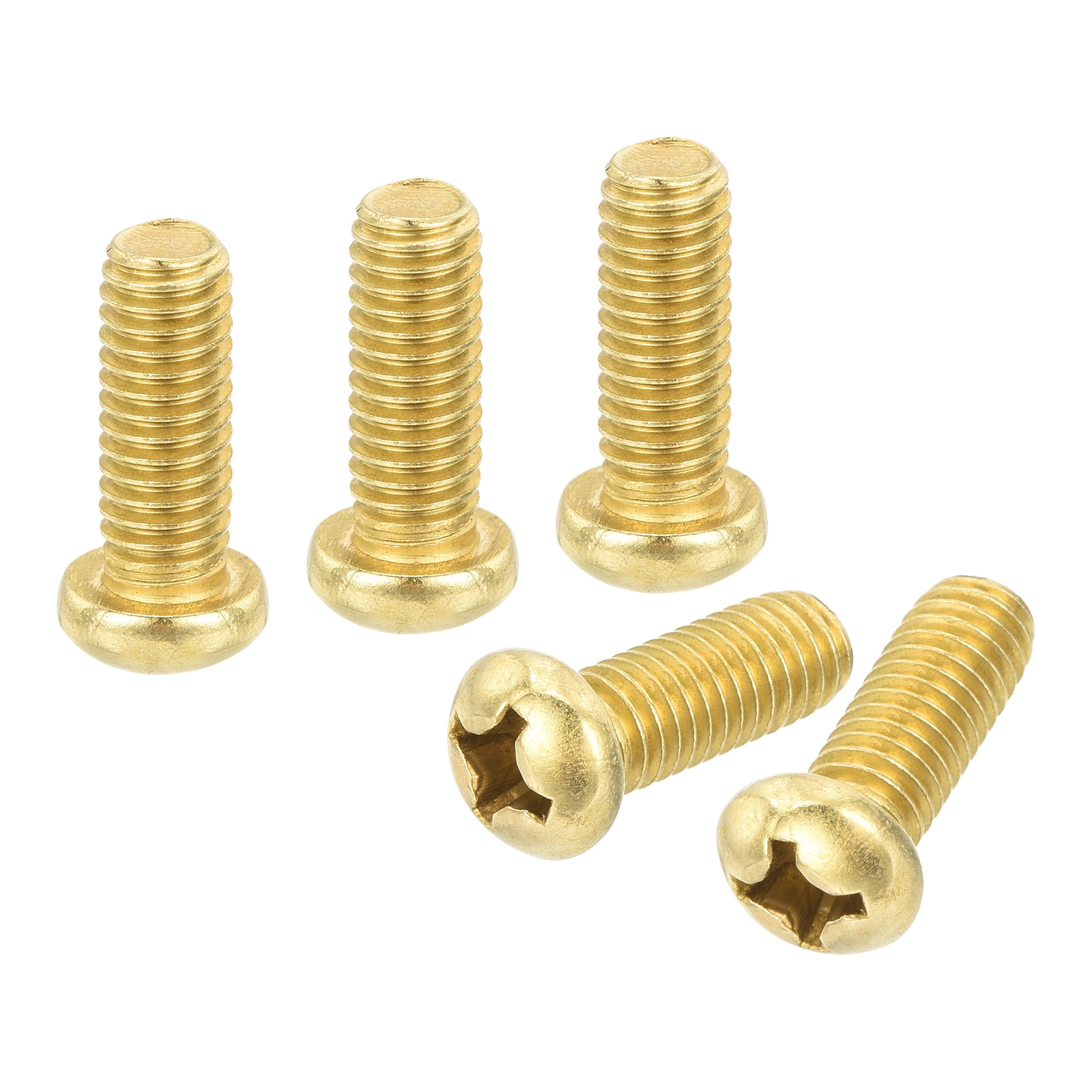 60Pcs Brass Machine Screws, M6x16mm Phillips Pan Head Fastener Machinery Bolts
