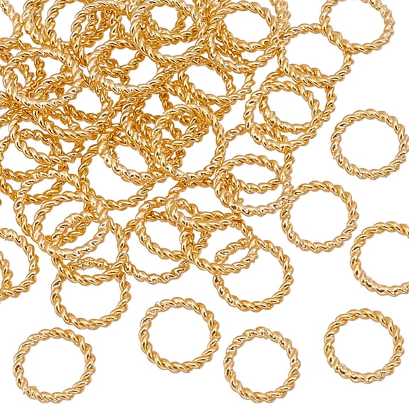 60Pcs Brass Soldered Jump Rings Closed Jump Rings Twist Ring Real 24K Gold Plated 8x1mm Inner Diameter: 5.5mm