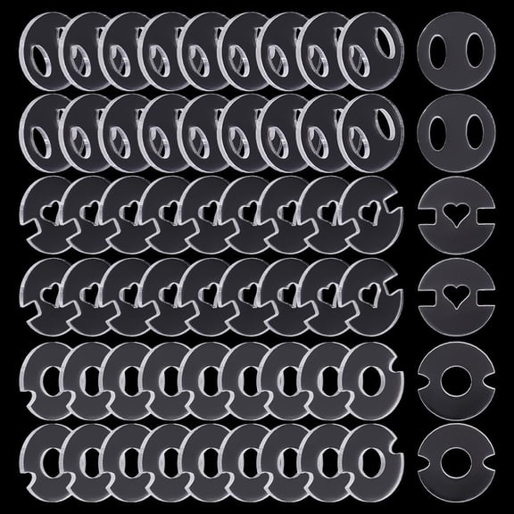 60Pcs Buttons Hats 3 Styles Acrylic Pompoms Button Clear Knitted Hat Making Fastener Tool Hollow Removable Holder