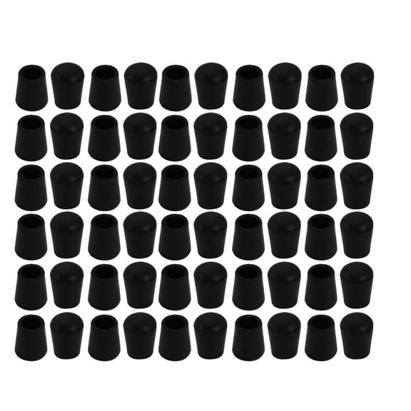 60Pcs Chair Leg Caps Rubber Round Furniture Feet Covers 10mm Inner Dia