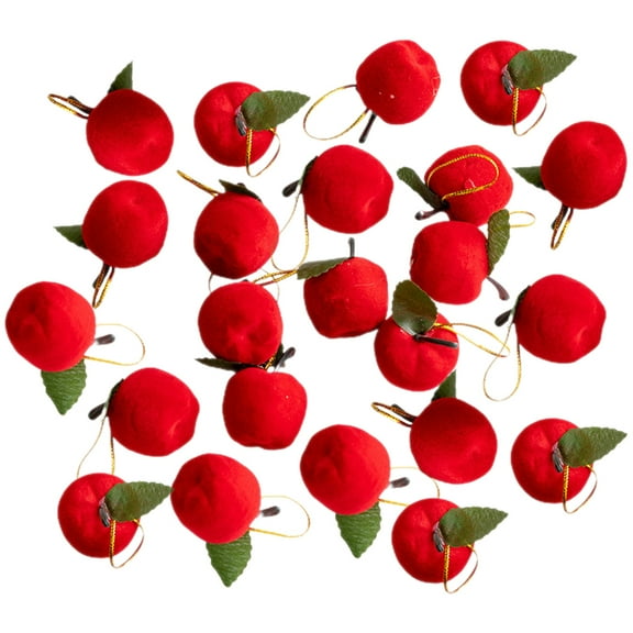 60Pcs Christmas Tree Apple Pendant Apple Shaped Hanging Ornaments for Xmas Festival