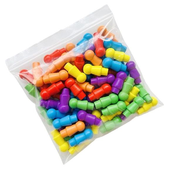 60Pcs Colorful Game Board Chess Replacement Wooden Pegs Strategy Board Game Chess Pieces for Easy to Use