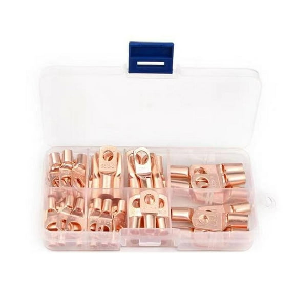 60Pcs Coppers Battery Wire Lugs Heavy Duty Coppers Wire Lugs Rings Terminals Eyelets Terminals Connectors Easy to Use