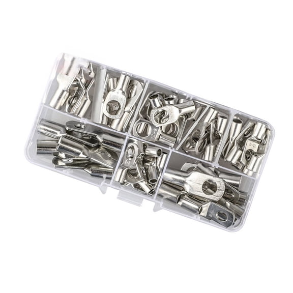 60Pcs Coppers Wire Lugs Heavy Duty Cable Ends Eyelets Terminals Connectors Coppers Wire Lugs Rings Terminals