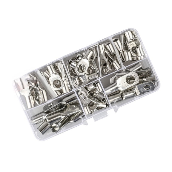 60Pcs Coppers Wire Lugs Heavy Duty Coppers Wire Lugs Rings Terminals Eyelets Terminals Connectors Easy to Use