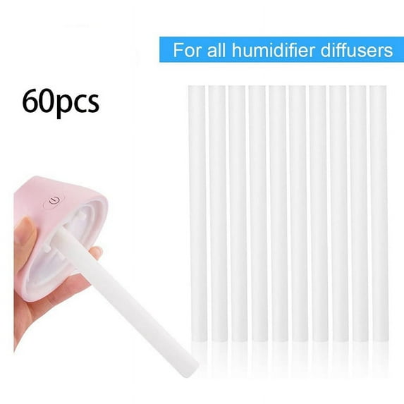 60Pcs Cotton Swab Filters Refill Sticks Replacement Wicks for Portable Personal USB Powered Humidifiers Maker