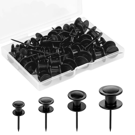 Tcwhniev 60Pcs Double Headed Picture Hanging Nail, 4 Sizes Renter Friendly Picture Hanging Kit for Drywall Wood Frames and Art, 10/20/30/50lbs