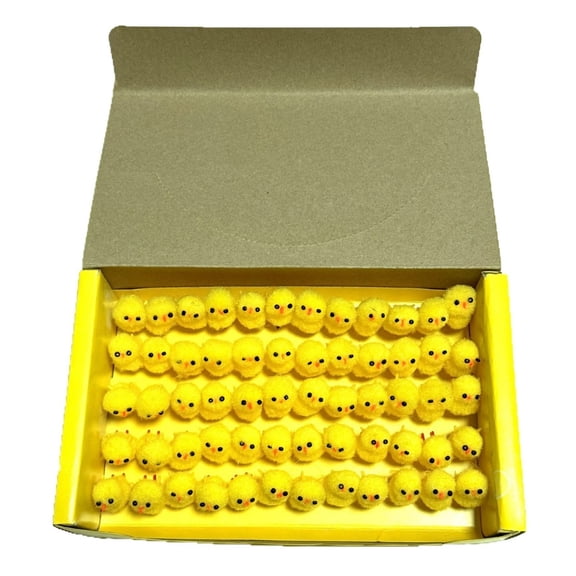 60Pcs Easter Mini Chicks, Yellow Easter Cute Fully Chicks Decorations, Easter Small Chicken Figurines for Easter Holiday Party Decorations