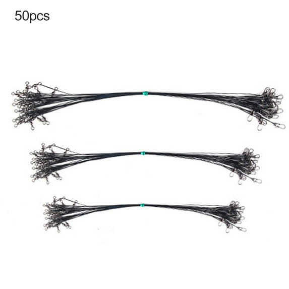 60Pcs Fishing Wire Leaders Heavy Duty with Snap Swivel Stainless Steel Wear Resistance Fishing Trace Line for Fishing