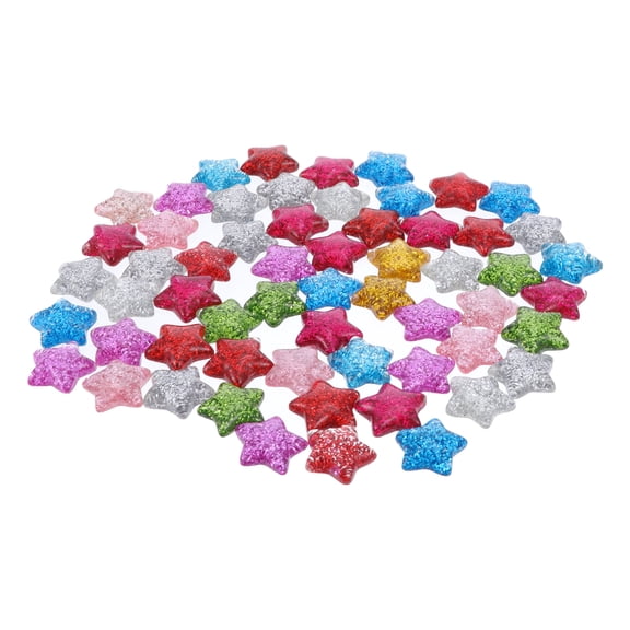 60Pcs Five-Pointed Flat Back Star Beads DIY Crafts Material for Jewelry Making